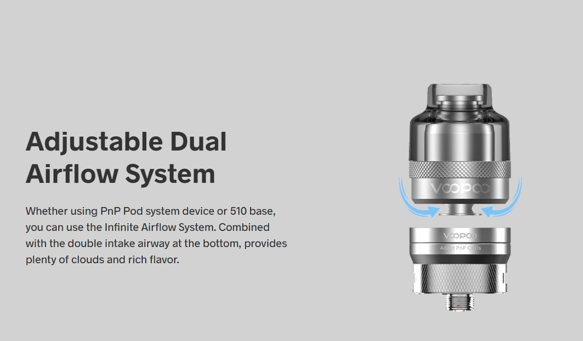 Voopoo P'n'P RTA Pod und 510 Adapter