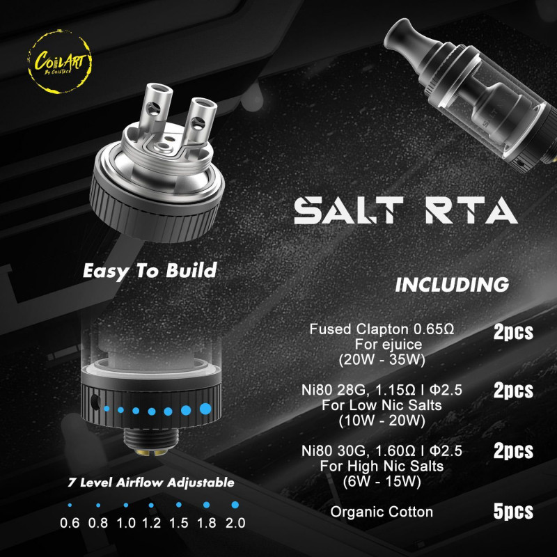 CoilArt Salt RTA Airflow und Coils