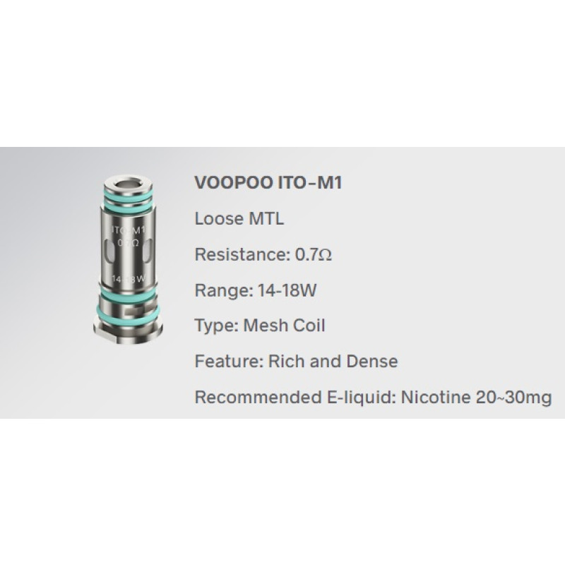 Voopoo ITO Coils Ansicht ITO-M1 0,7 Ohm
