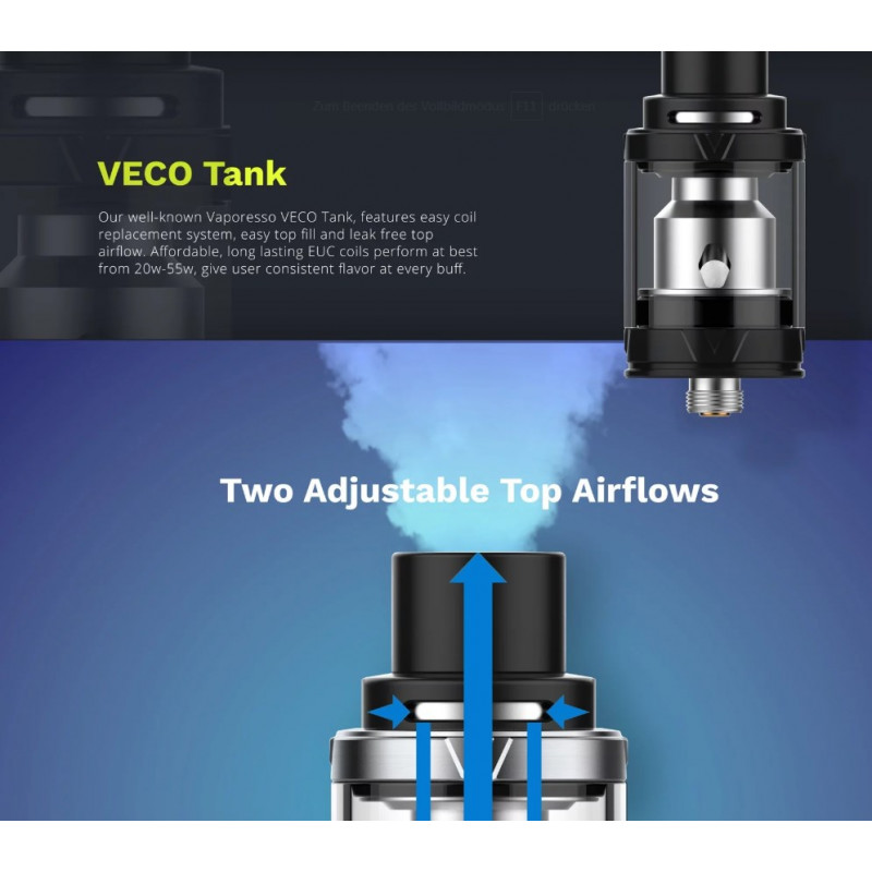 Vaporesso Tarot Nano Kit Tank Eigenschaften