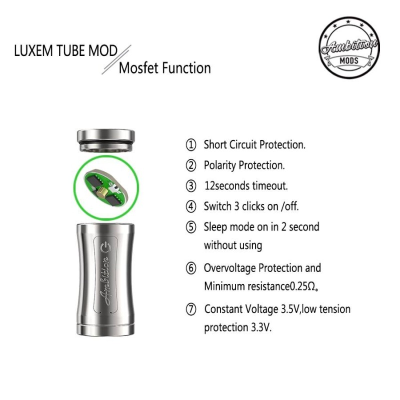 Ambitions Mods Luxem Tube Features MOSFET