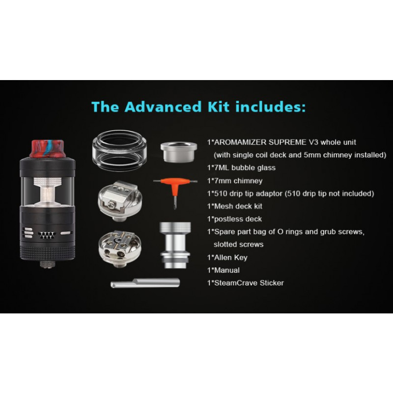 Steam Crave Aromamizer V3 RDTA Advanced Kit Lieferumfang