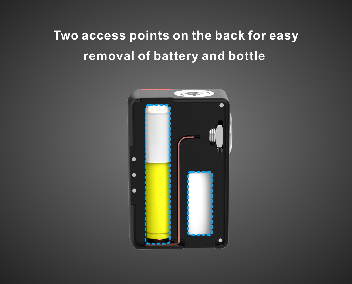 Vandy Vape Pulse BF Box Mod bottle and battery