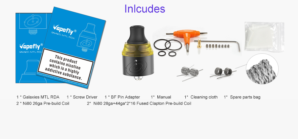 Vapefly Galaxies MTL RDA parts