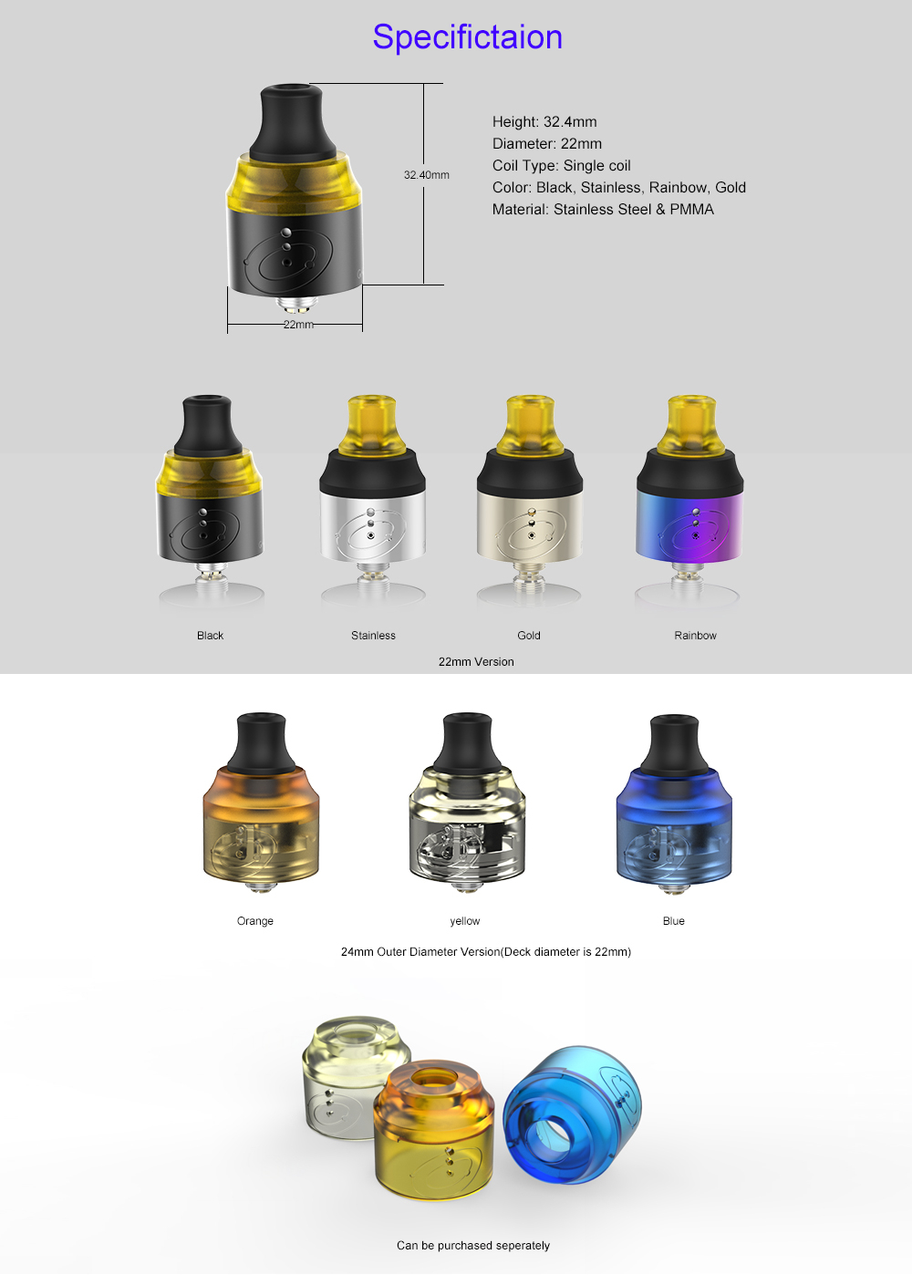 Vapefly Galaxies MTL RDA farben