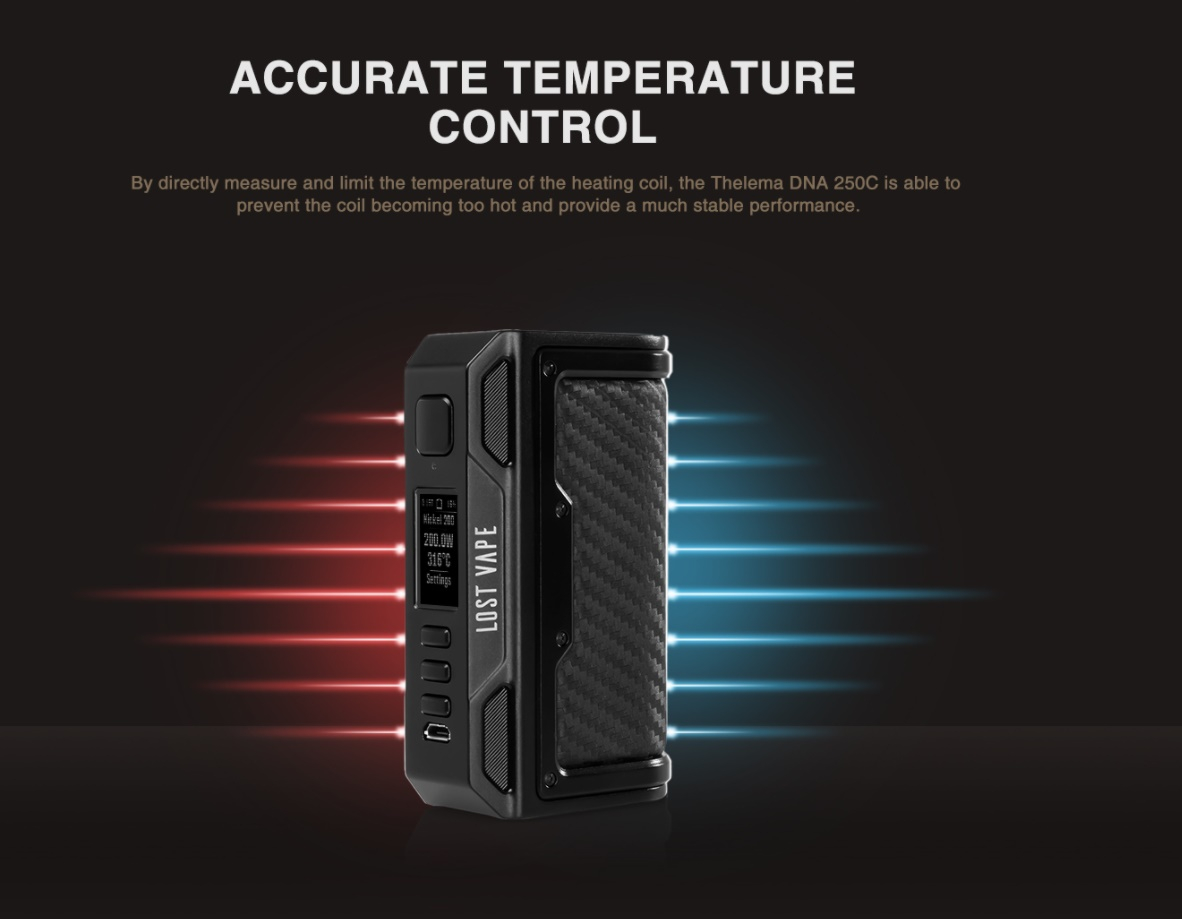 Lost Vape Thelema DNA250C Mod Temperaturkontrolle